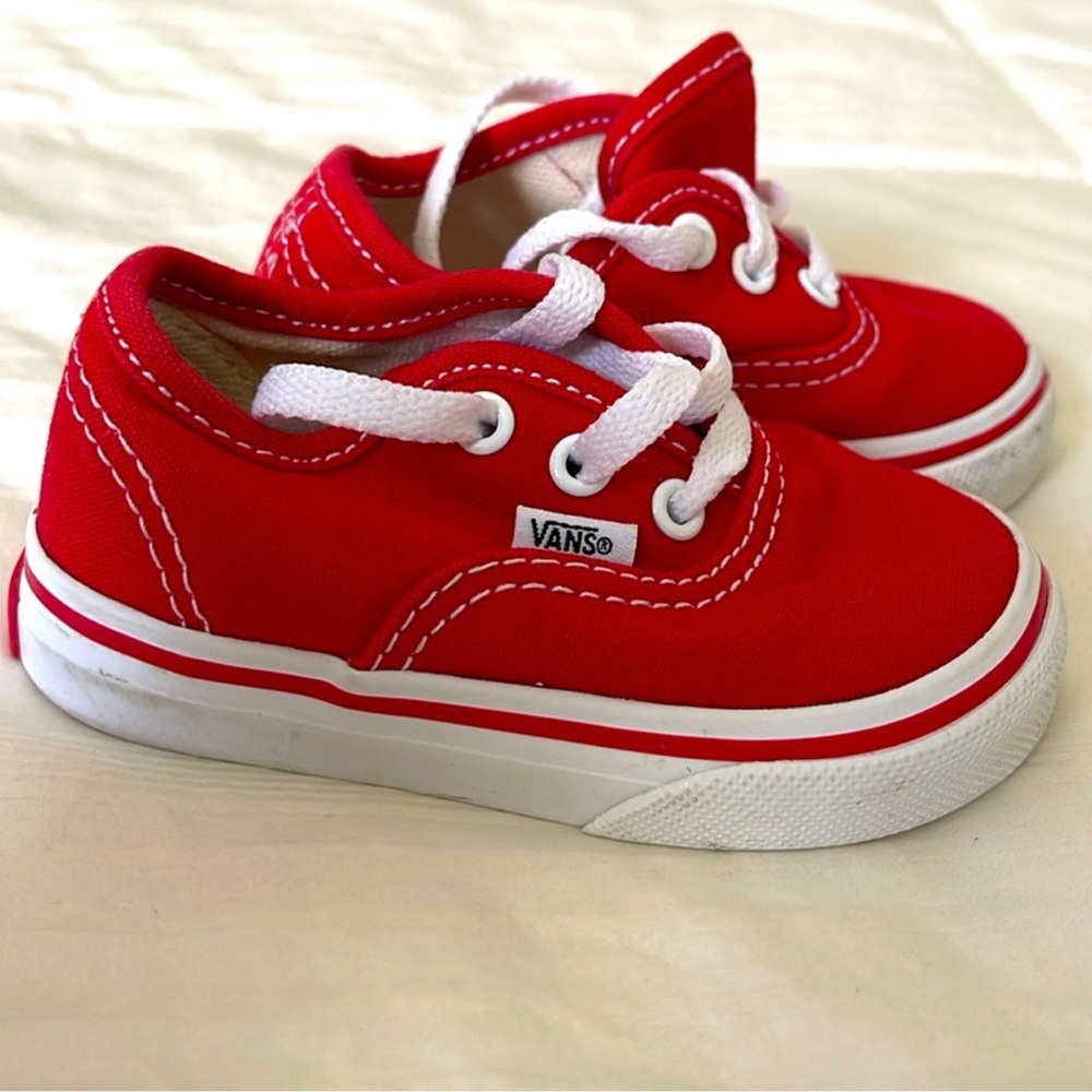 VANS: toddler, size 4.5, red